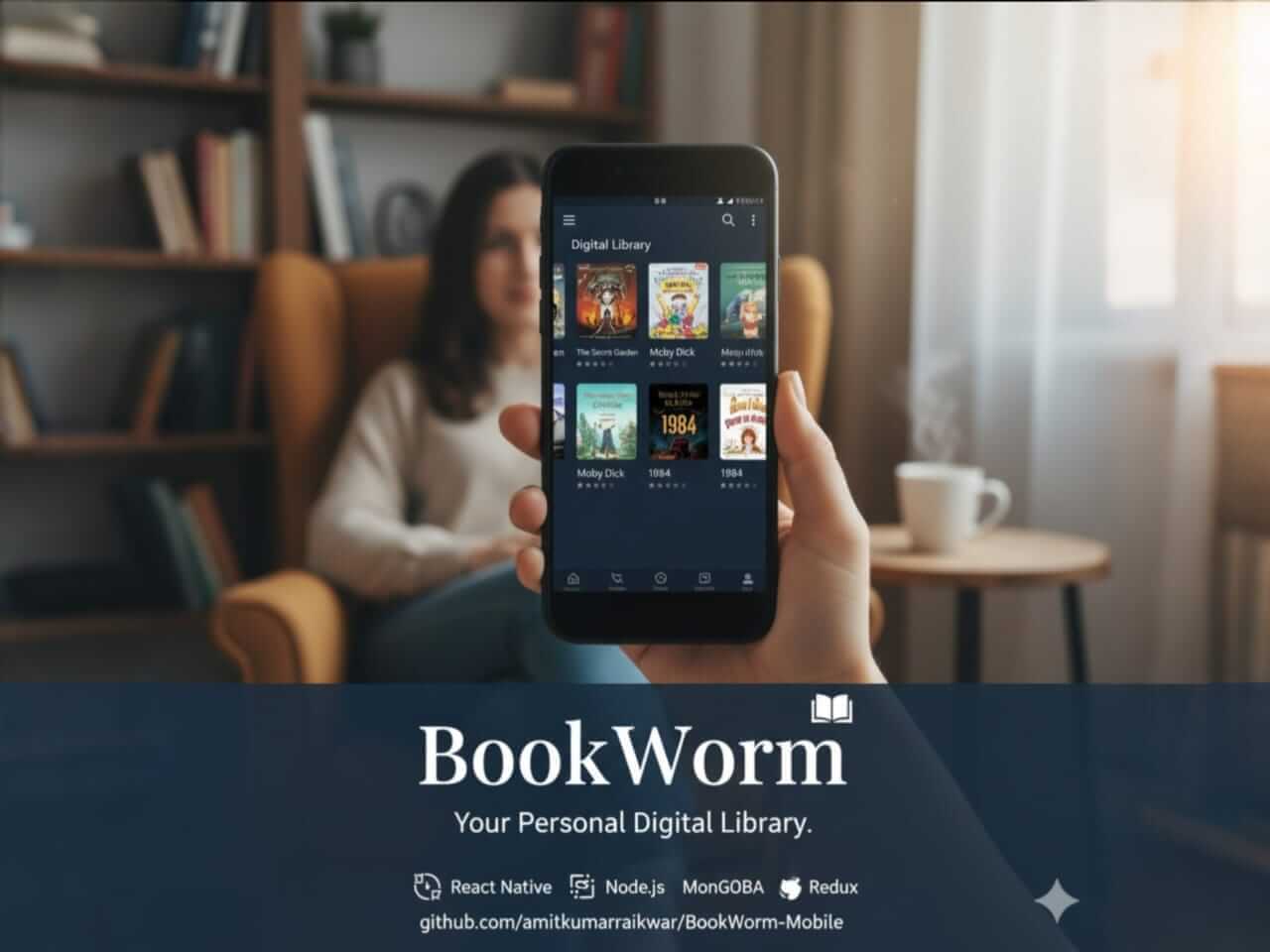 BookWorm — A cross-platform mobile app built with React Native and Node.js that allows user