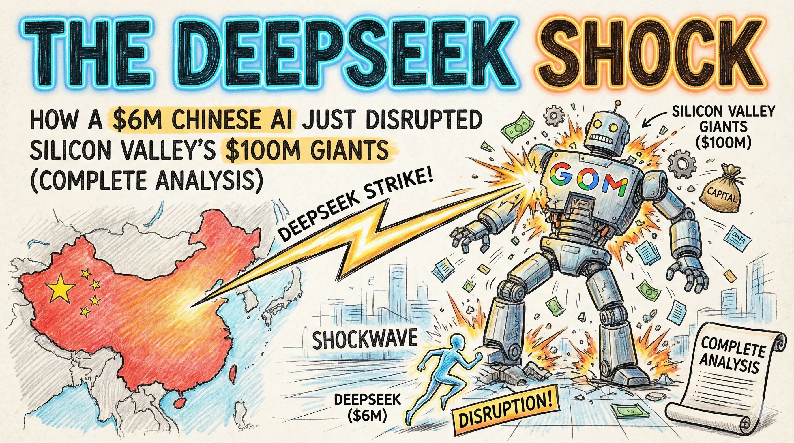 The DeepSeek Shock: How a $6M Chinese AI Just Disrupted Silicon Valley's $100M Giants (Complete Analysis)