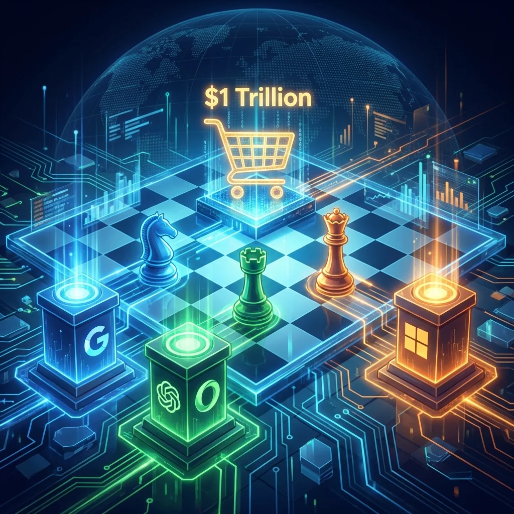 Competition between Google, OpenAI, and Microsoft for AI agent market