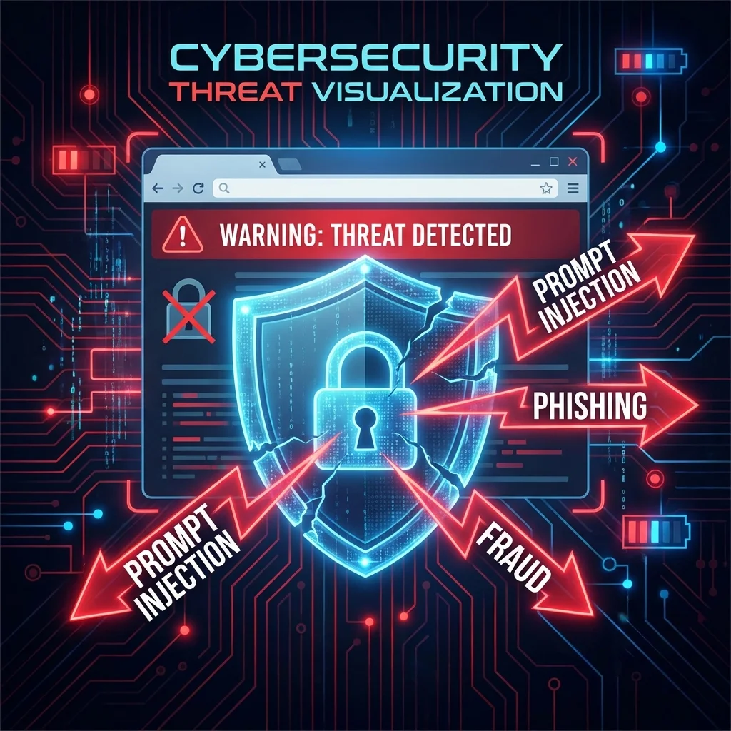 Security threats and vulnerabilities in AI agent browsing