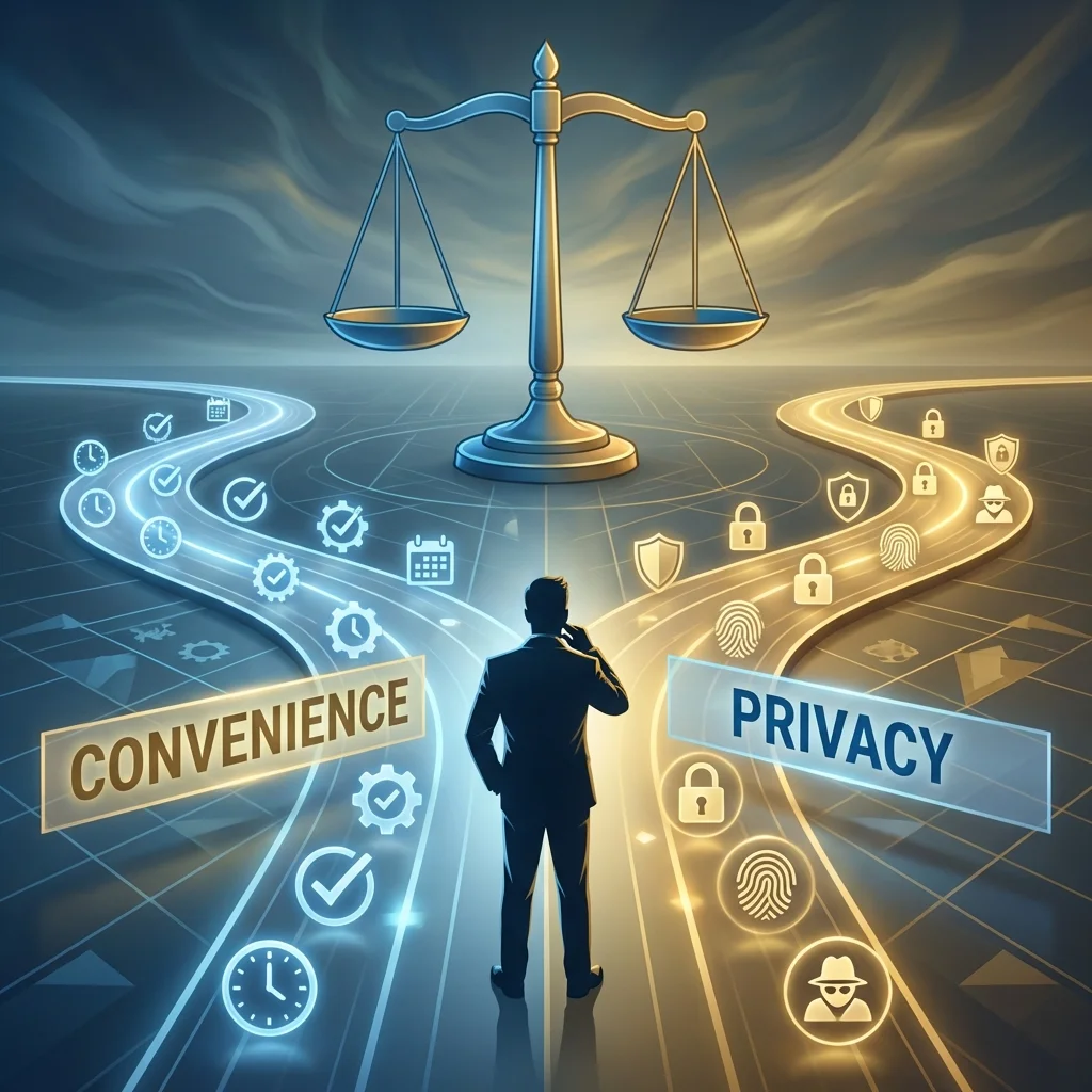 User weighing benefits and risks of AI browsing