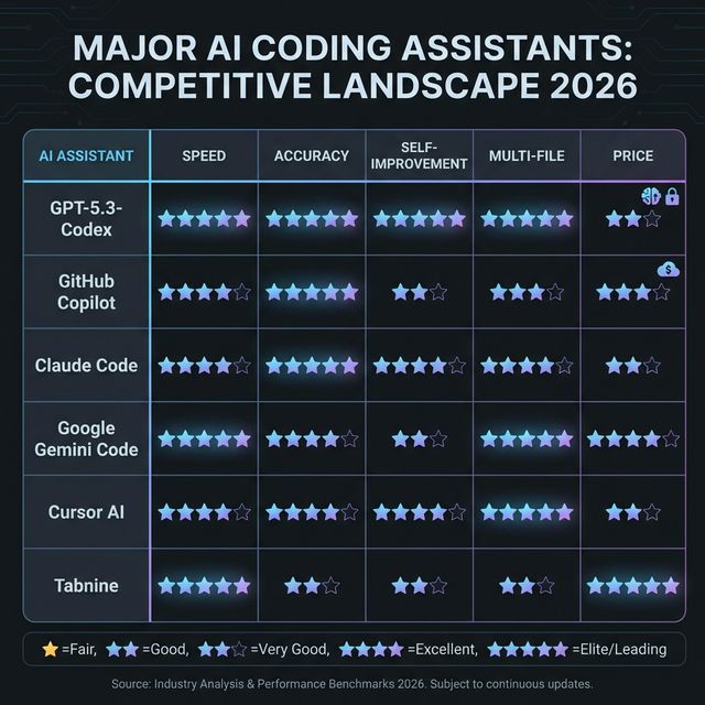 All AI coding assistants compared competitive landscape 2026