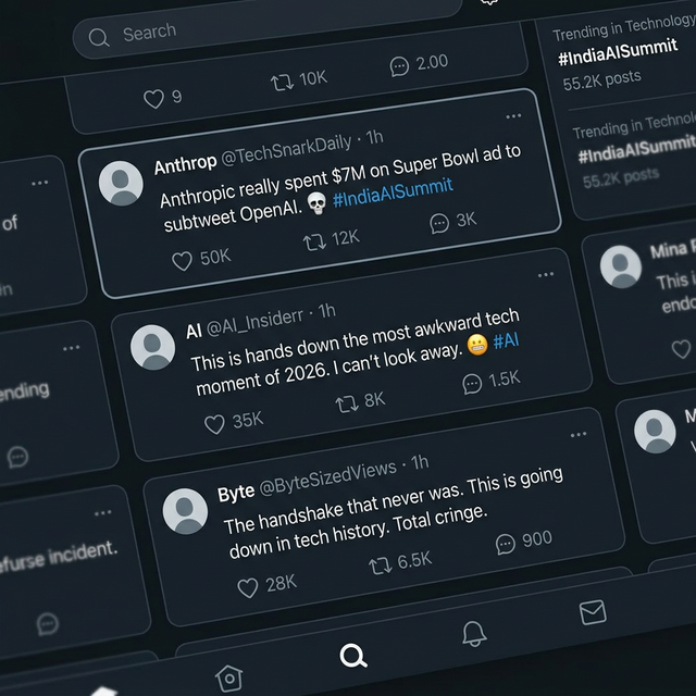 Social media reactions to India AI Summit 2026 viral hand-holding refusal Sam Altman Dario Amodei tweets memes