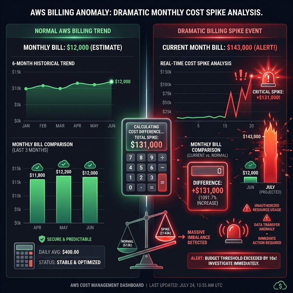 AWS Billing Spike: Dramatic increase from $12,000 to $143,000 due to LLMjacking attack