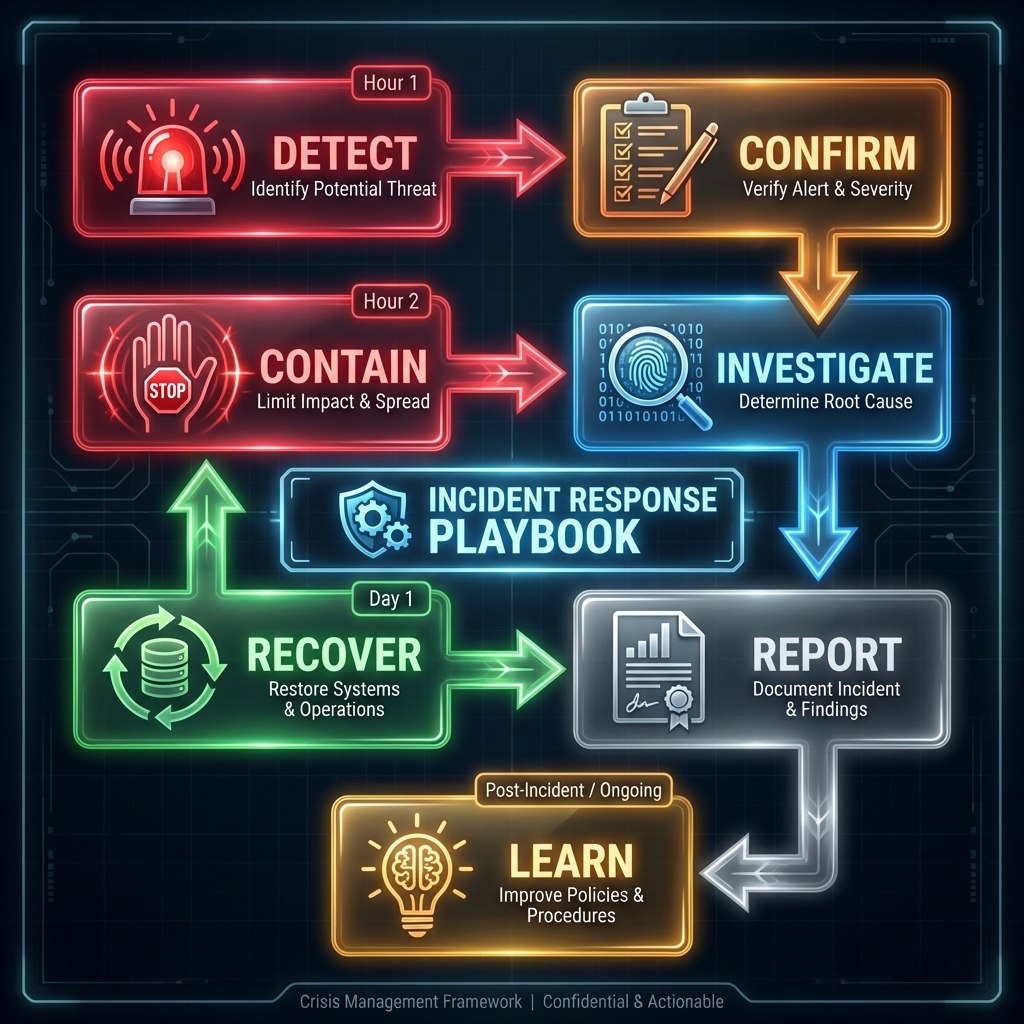 Incident Response Playbook: 7-step emergency response workflow