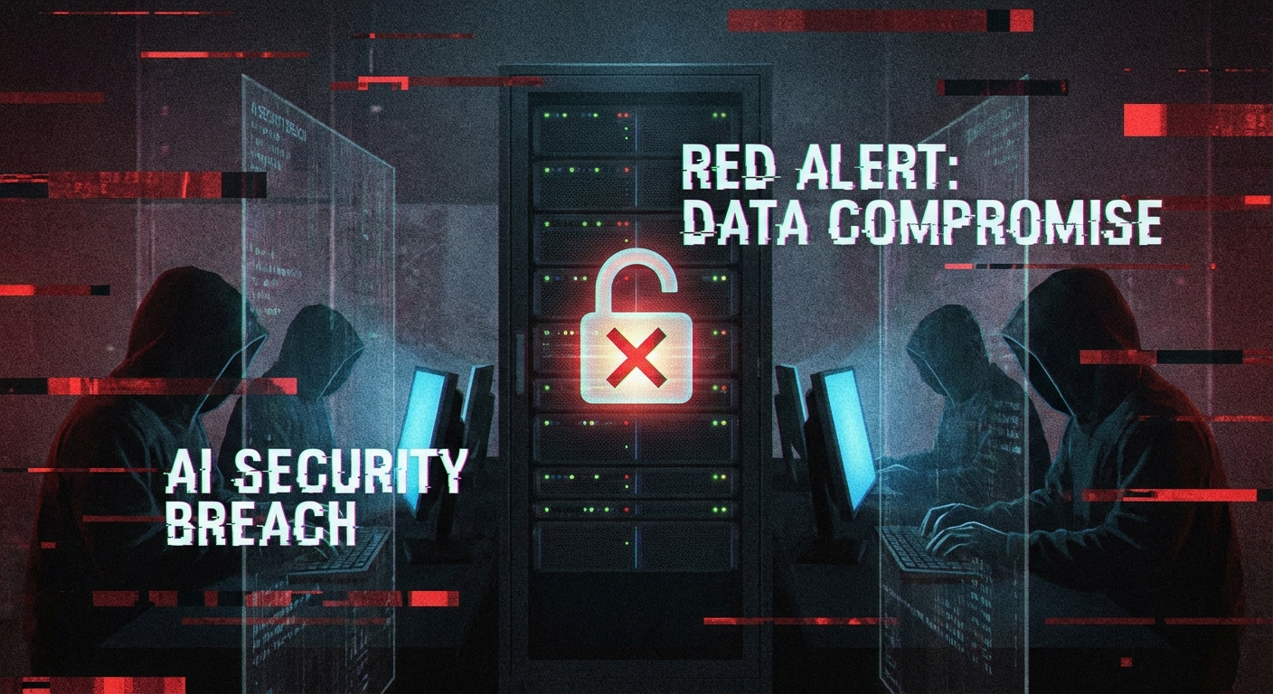 Cybersecurity warning concept for AI